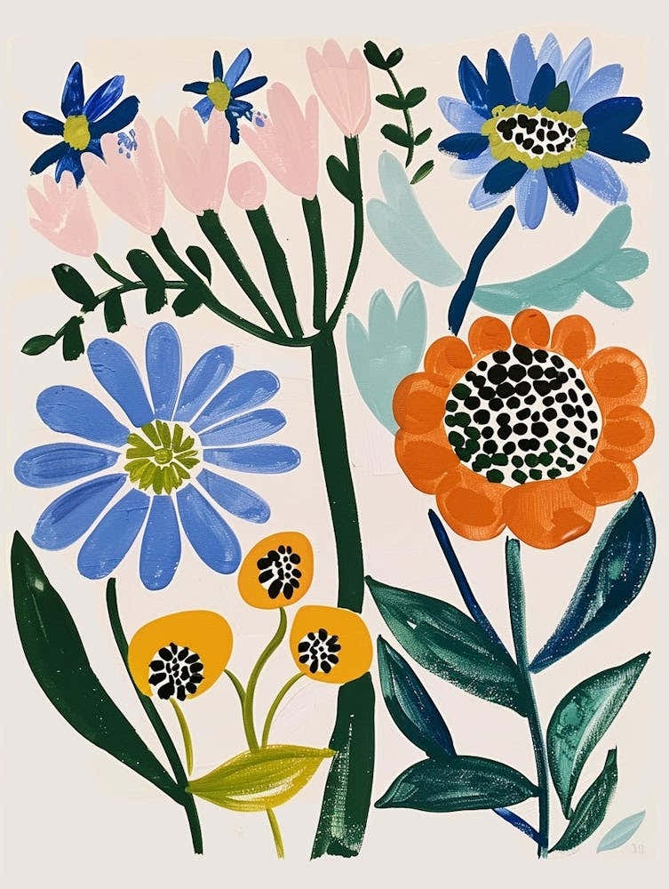 Painted Florals Scabiosa 3