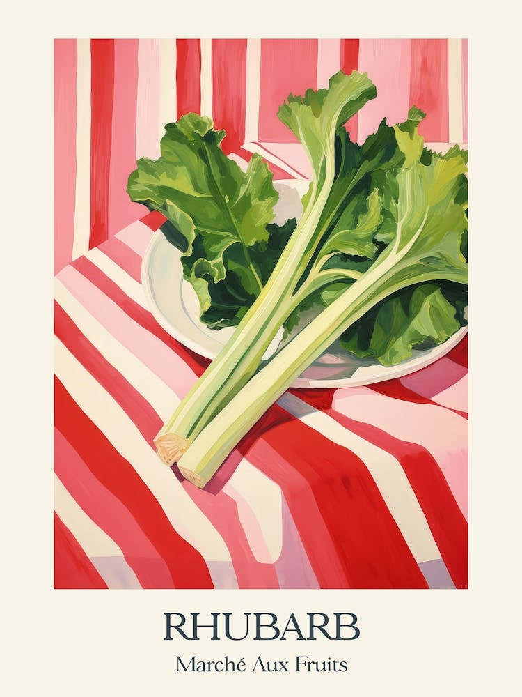 Marche Aux Fruits Rhubarb Fruit Summer Illustration 1