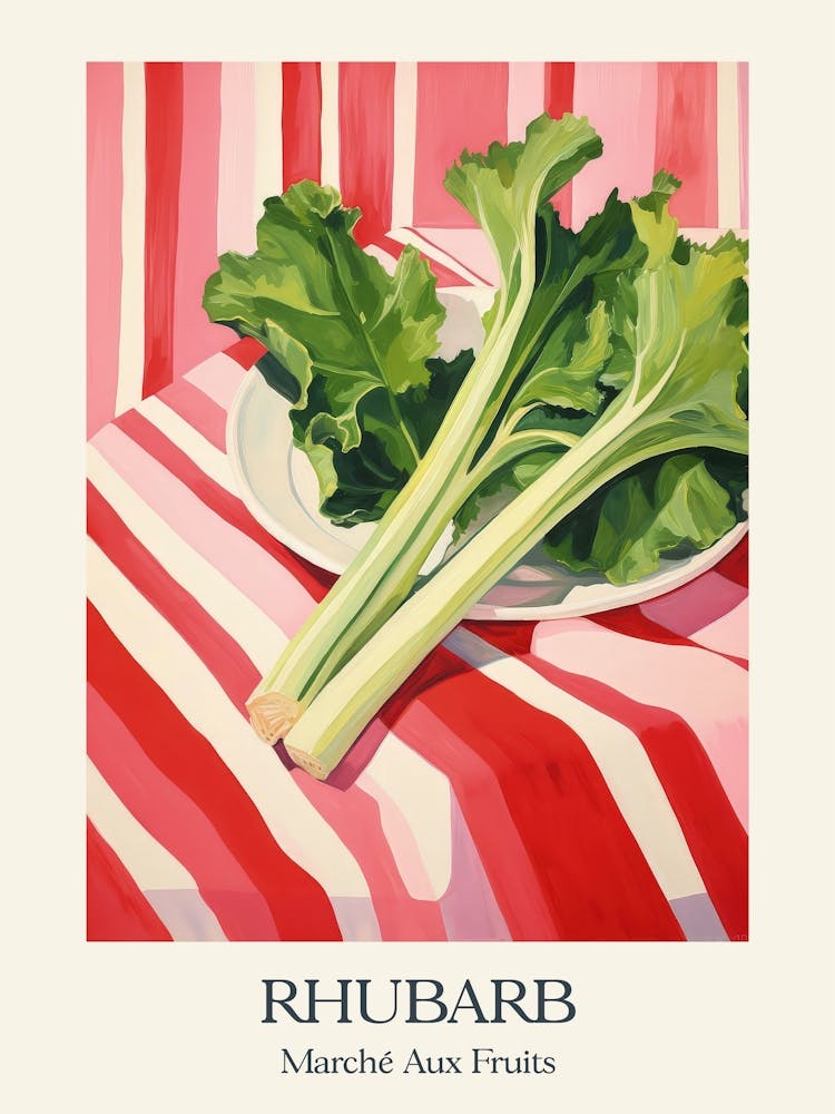 Marche Aux Fruits Rhubarb Fruit Summer Illustration 1