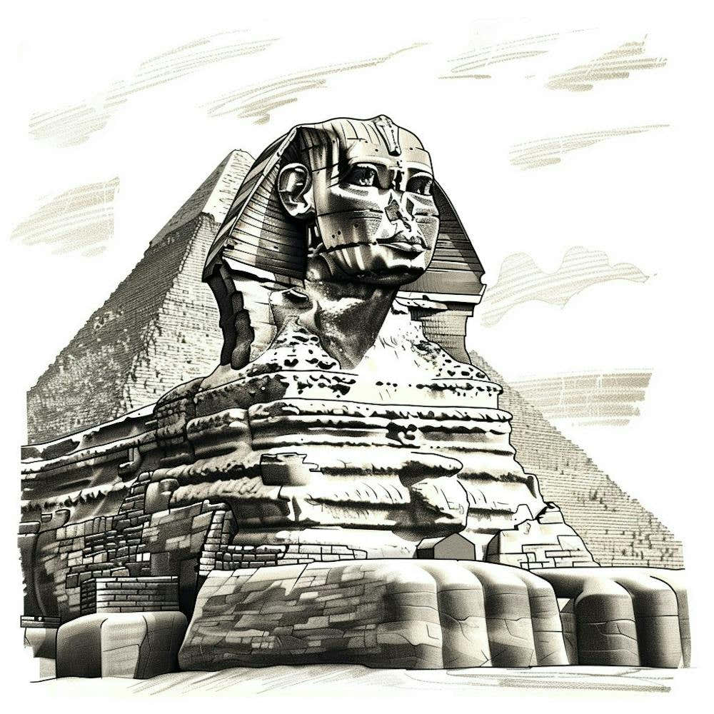 A Sphinx In Giza Hand Drawn Sketch Illustration 1719991311 3