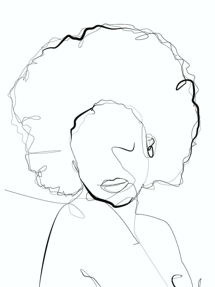 Portrait Of A Woman With An Afro