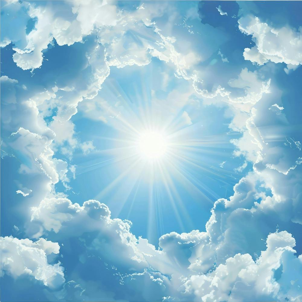 Sun Shining Through Clouds