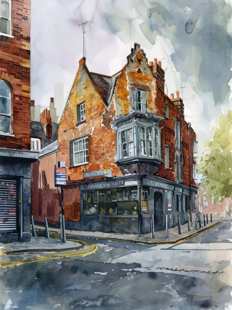 Havering London Borough   Street Watercolour 5