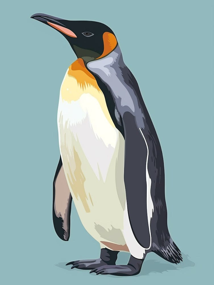 King Penguin Phillip Island Minimalist Illustration 1