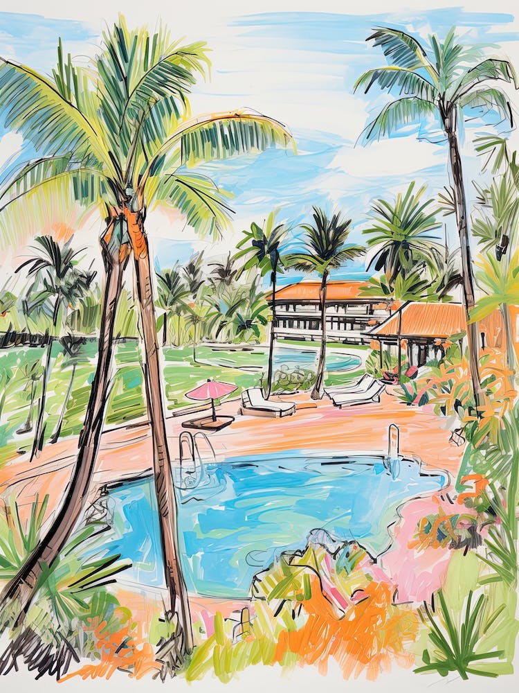 Four Seasons Resort Hualalai   Kailua Kona, Hawaii   Resort Storybook Illustration 2