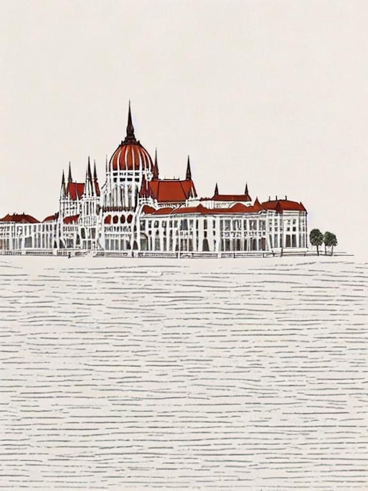 Castle Hill 2 Budapest Boho Landmark Illustration
