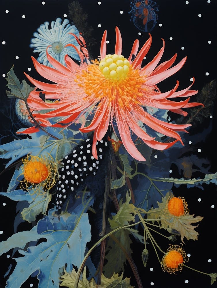 Surreal Florals Edelweiss 4 Flower Painting