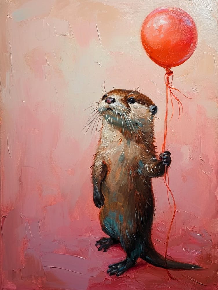 Cute Otter 1 With Balloon
