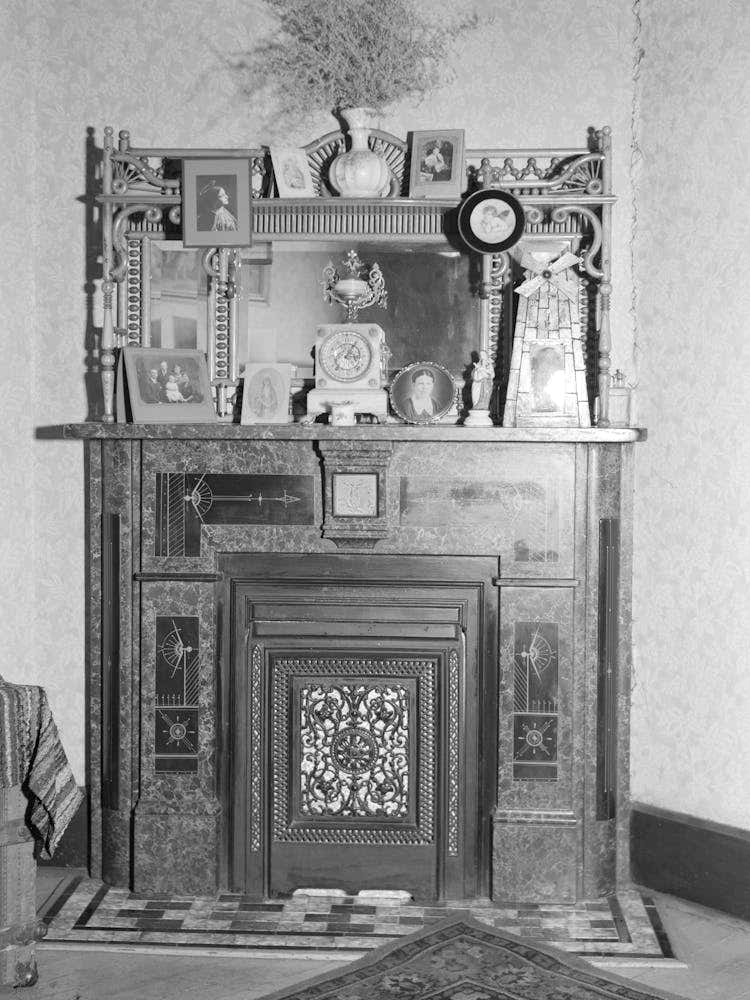 Fireplace And Mantel In A Mount Vernon, Indiana, Home By Russell Lee