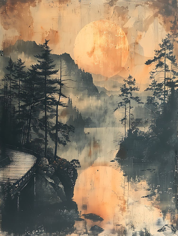 Antique Chinese Landscape Painting Art 3