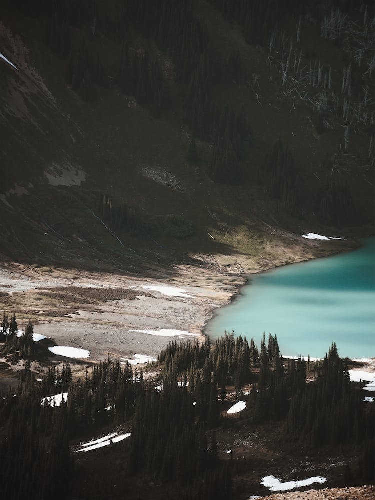 Alpine Lake In Mountain
