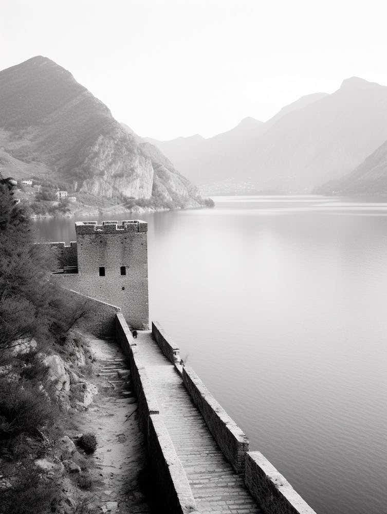 Kotor, Montenegro, Black And White Old Photo 1