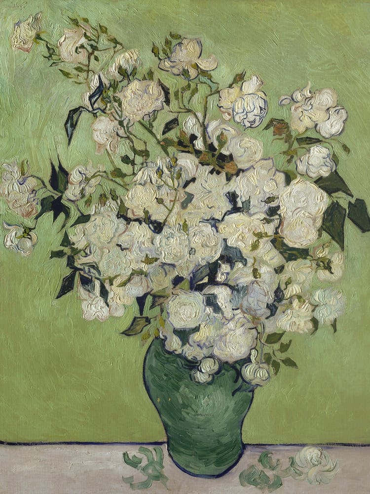Pink Roses In A Vase, Vincent Van Gogh