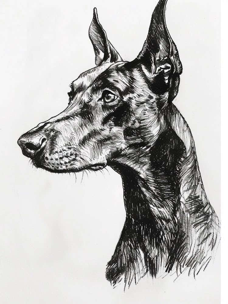 Dog Black Line Sketch 2