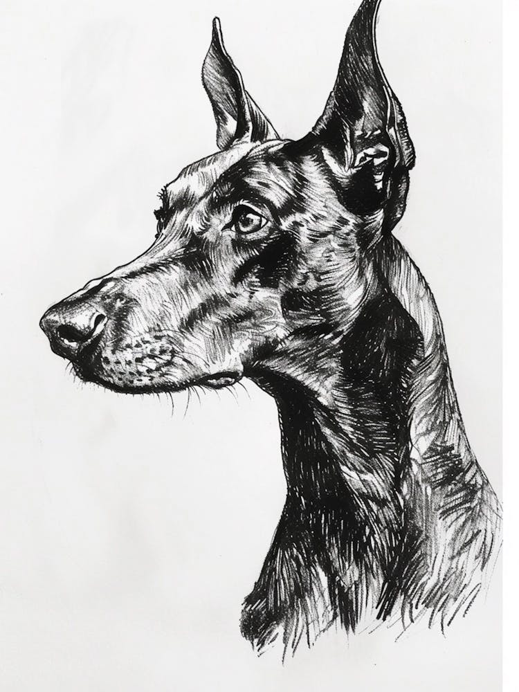 Dog Black Line Sketch 2