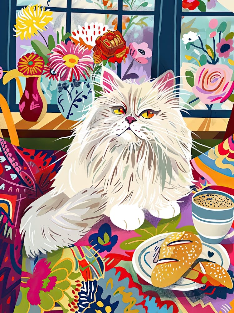 Tea Time With A Persian Cat 1