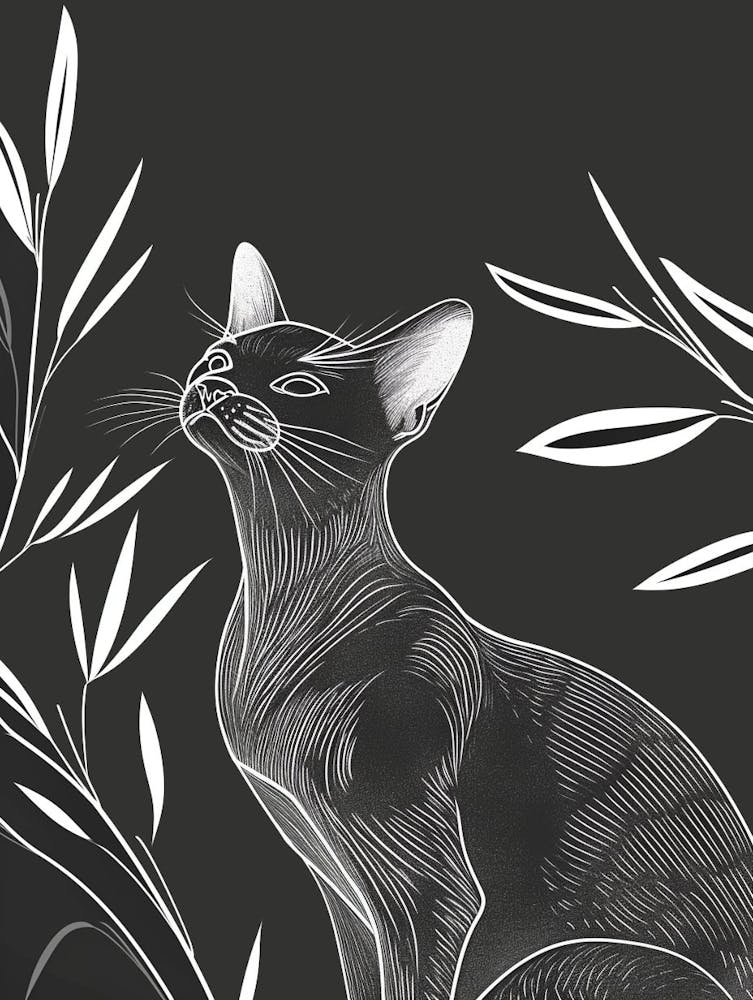 Burmese Cat Minimalist Illustration 1