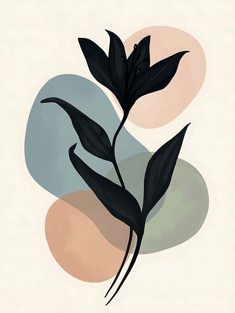 Soft Pastel Leaves with Neutral Background