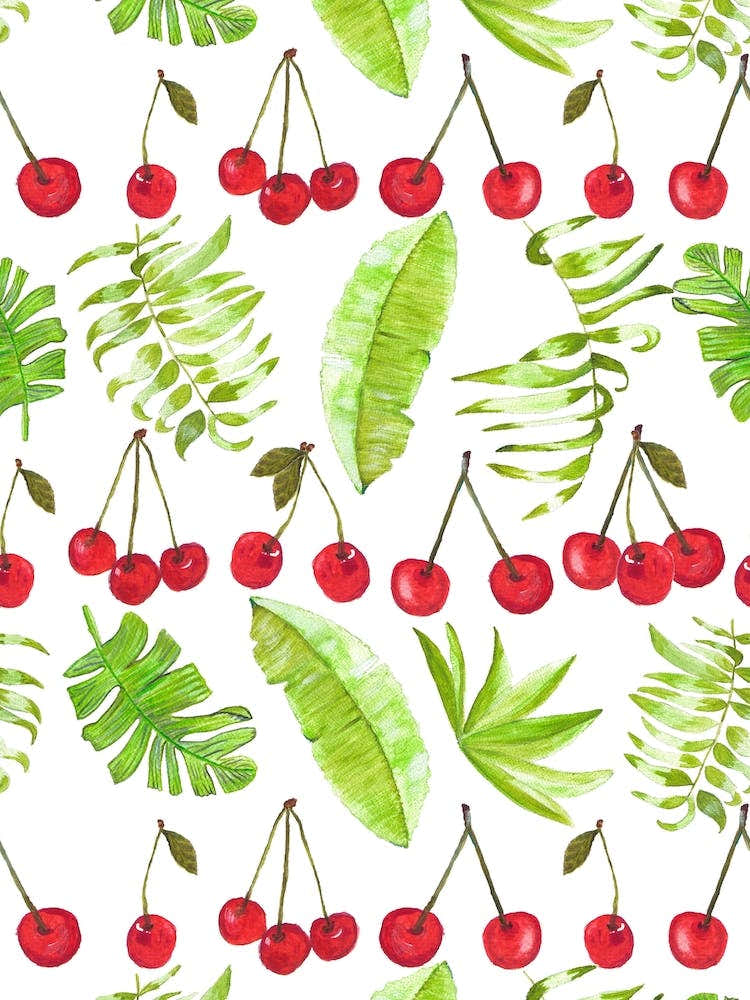 Cherry And Leaves