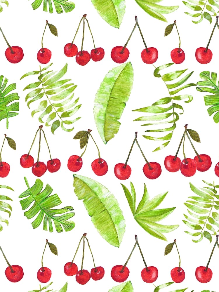 Cherry And Leaves