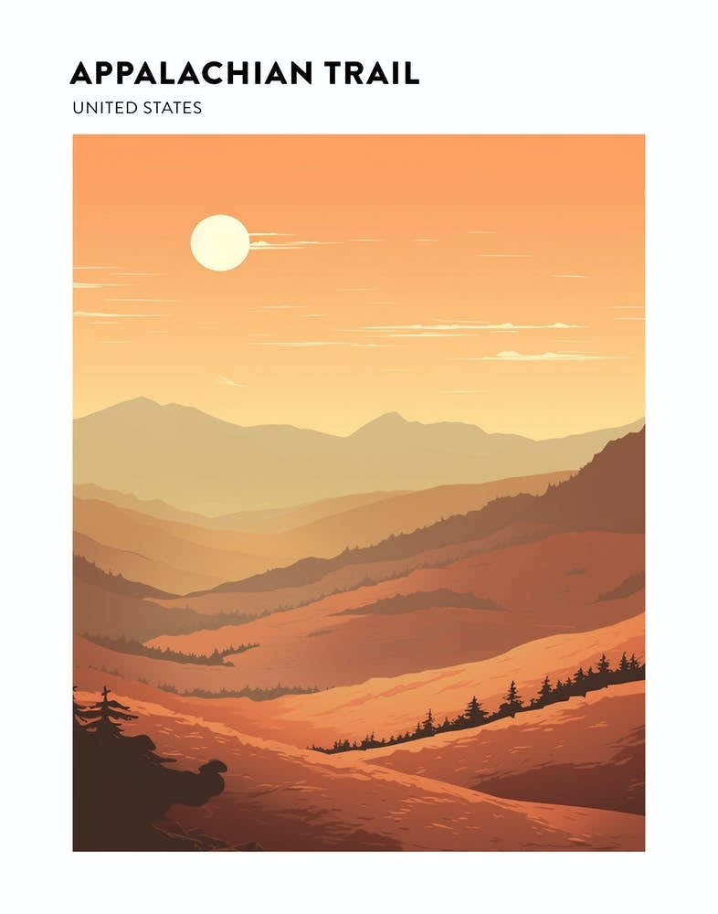 Appalachian Trail Usa 2 Hiking Trail Landscape Poster