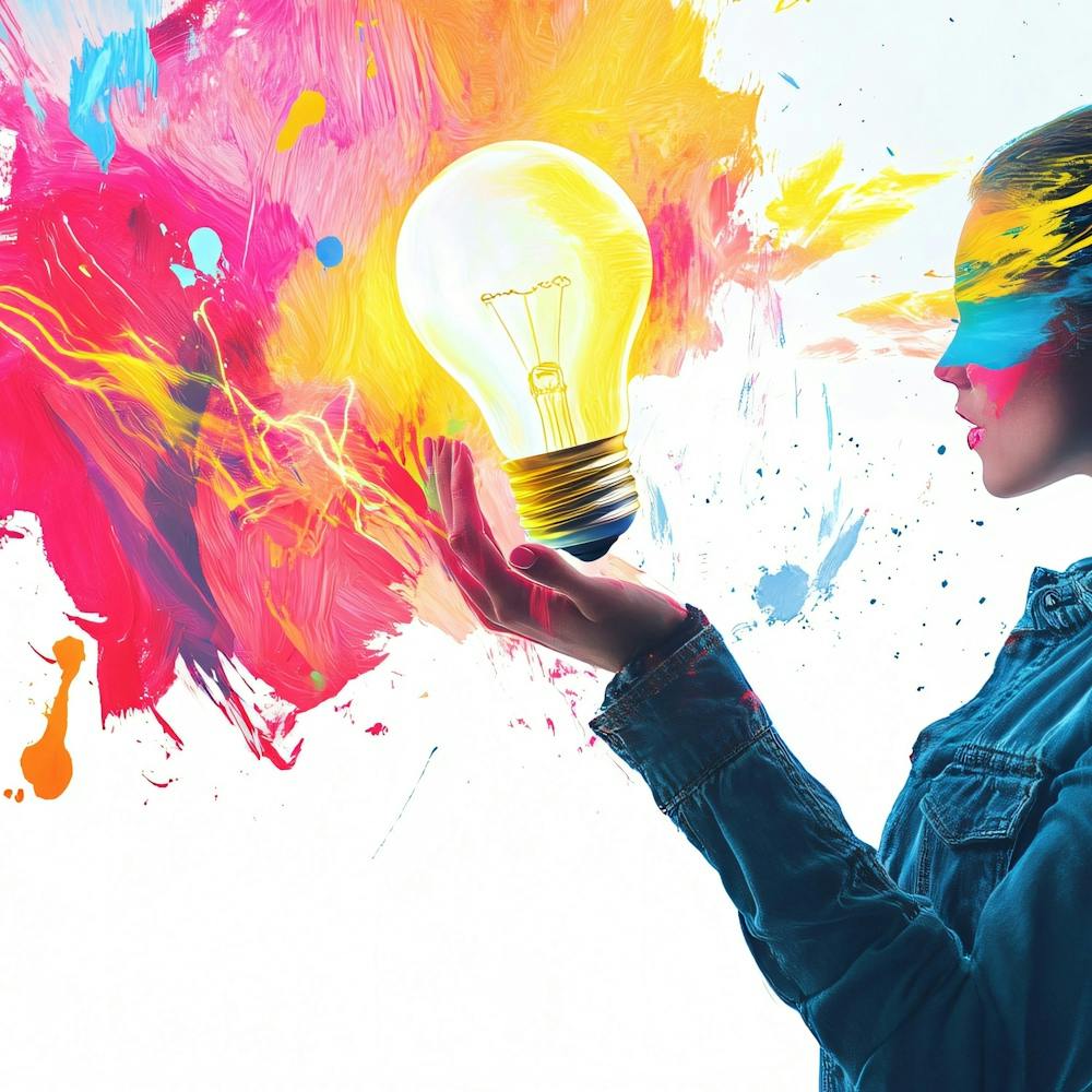 Woman Holding A Light Bulb