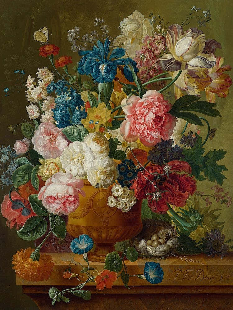 Flowers In A Vase, Paulus Theodorus Van Brussel