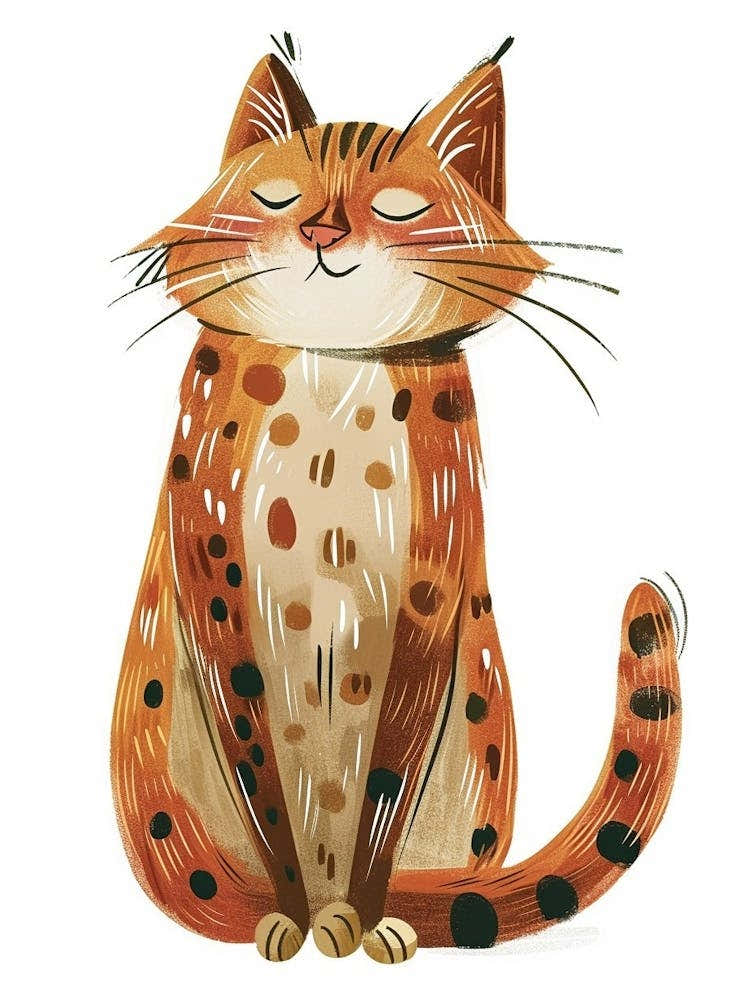 Somali Cat Clipart Illustration 1