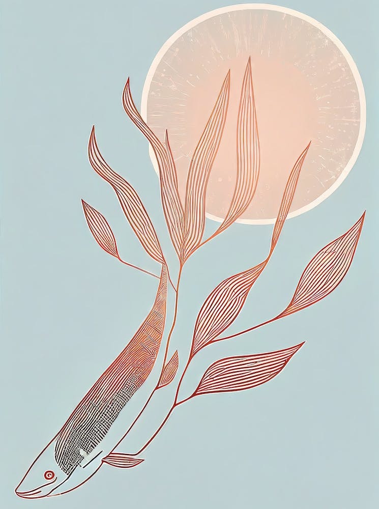 From Flowers and Fishes - Abstract Minimal Boho Beach