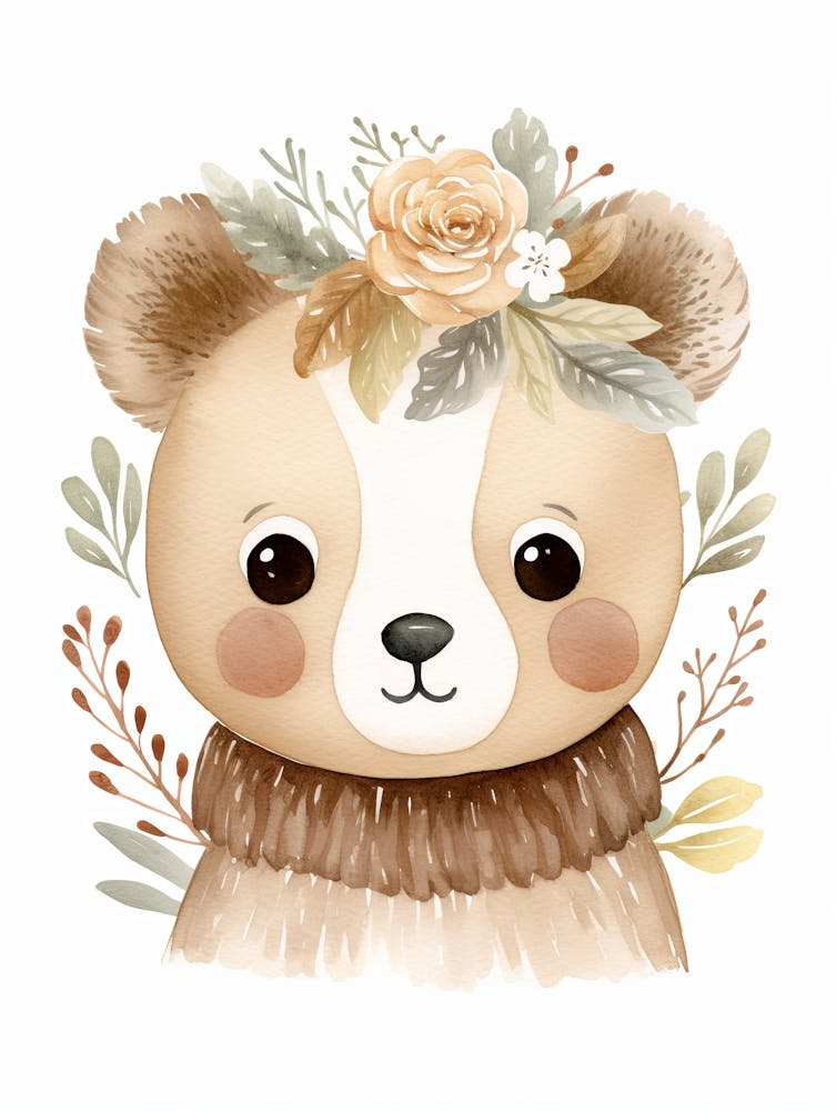 2024 May Poster Nursery Watercolour Bear 6