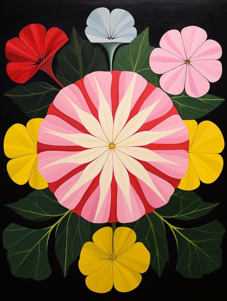 Phlox 2 Hilma Af Klint Inspired Flower Illustration