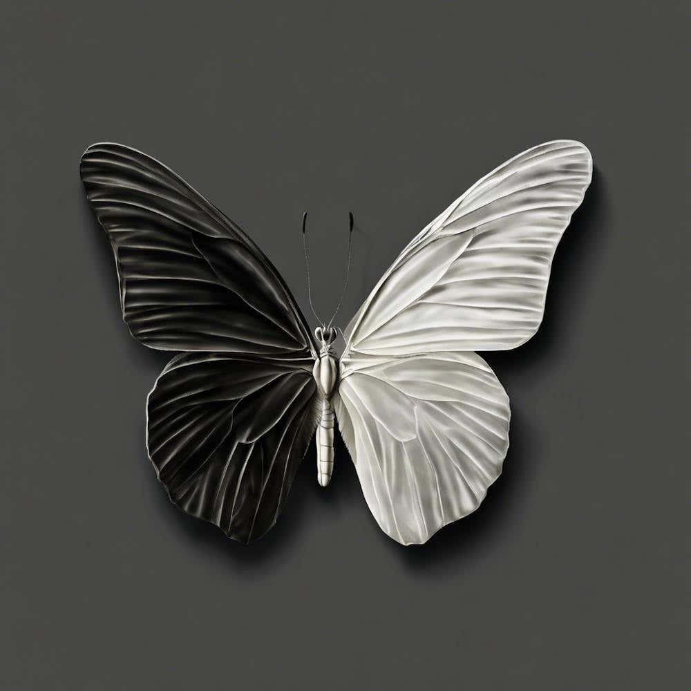 Butterfly In Black And White