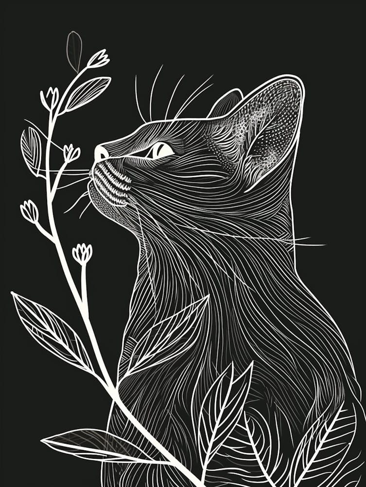 Manx Cat Minimalist Illustration 1