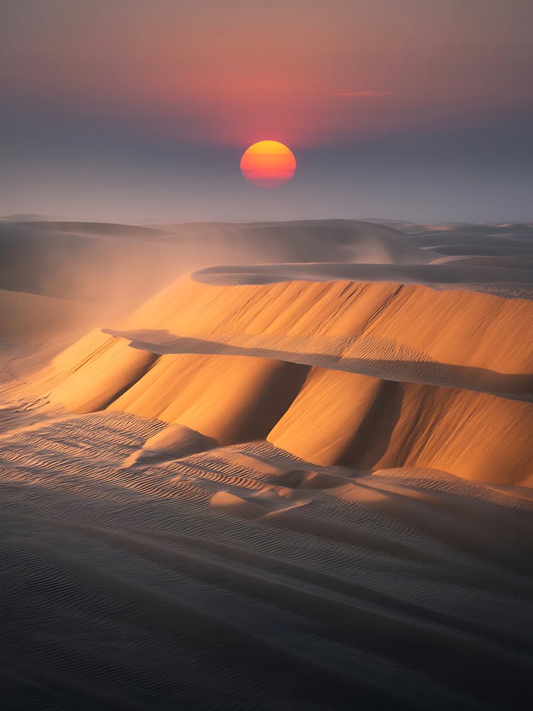 Sunrise Over Sand Dunes