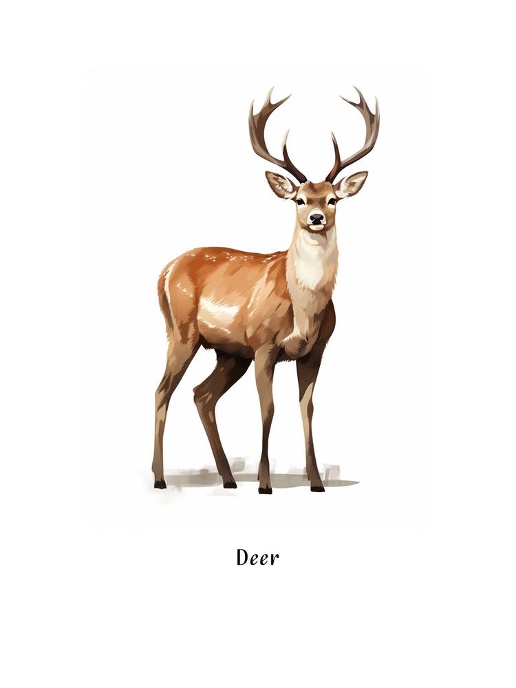 Deer Kids Animal Poster