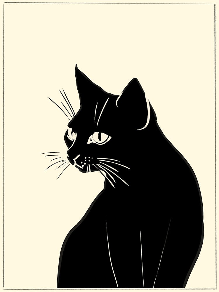 Minimalist Black Cat