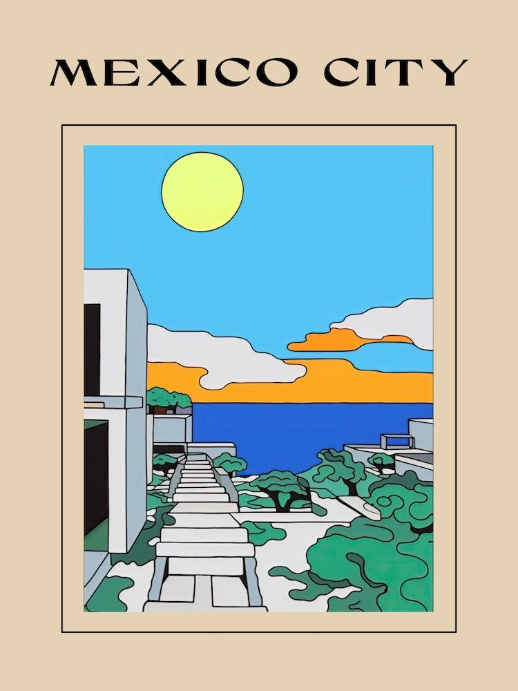 Minimal Design Style Of Mexico City, Mexico 1 Poster
