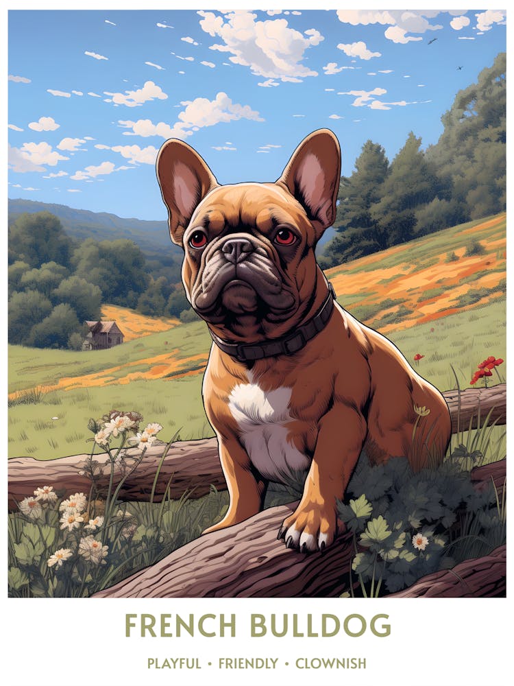 French Bulldog (Dog Breed - Travel Poster Style) 2