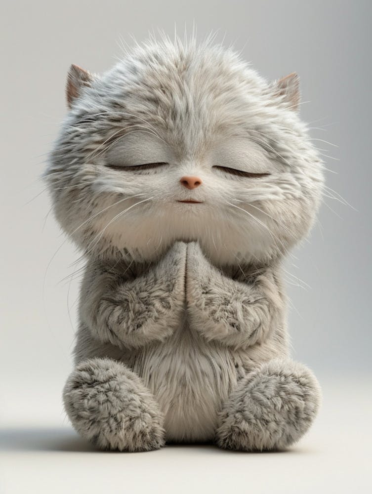 Cute Cat Praying