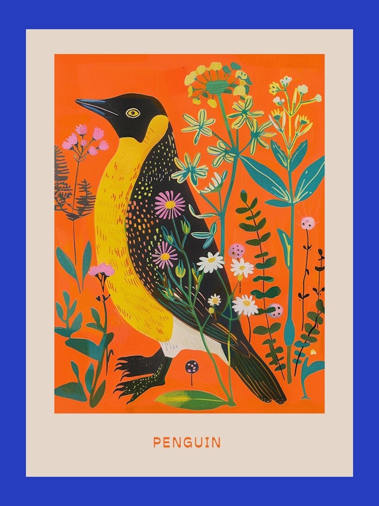 Spring Birds Poster Penguin 4