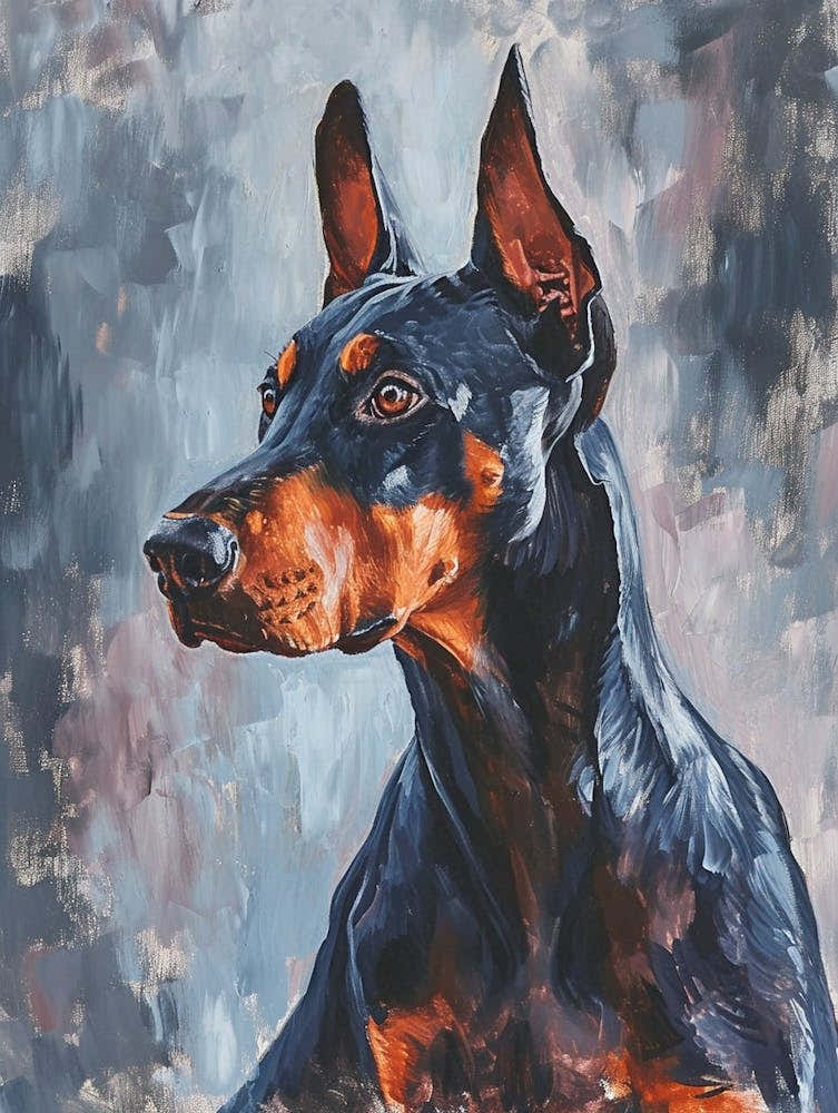 Doberman Pinscher Acrylic Painting 5