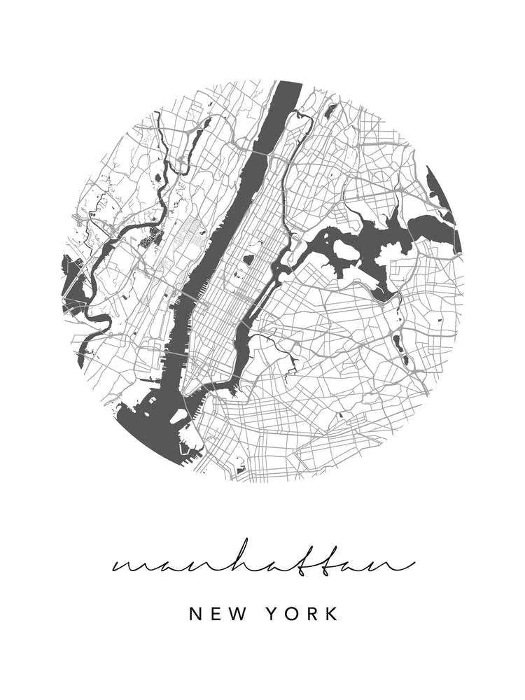 Manhattan New York Circle Map