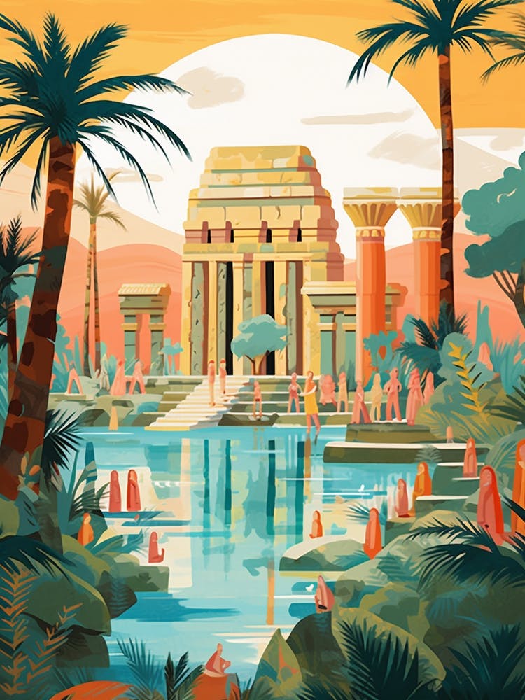 Luxor Egypt Illustration