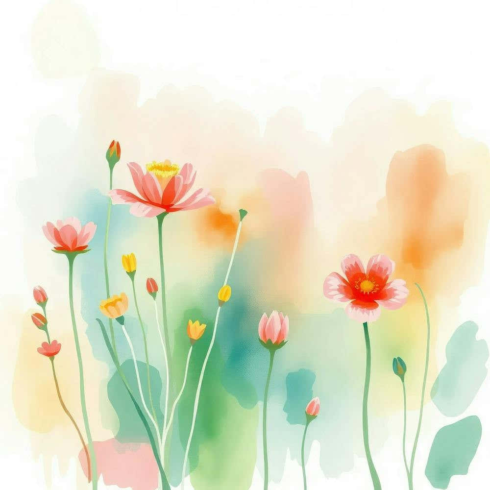 Watercolor Flowers Background