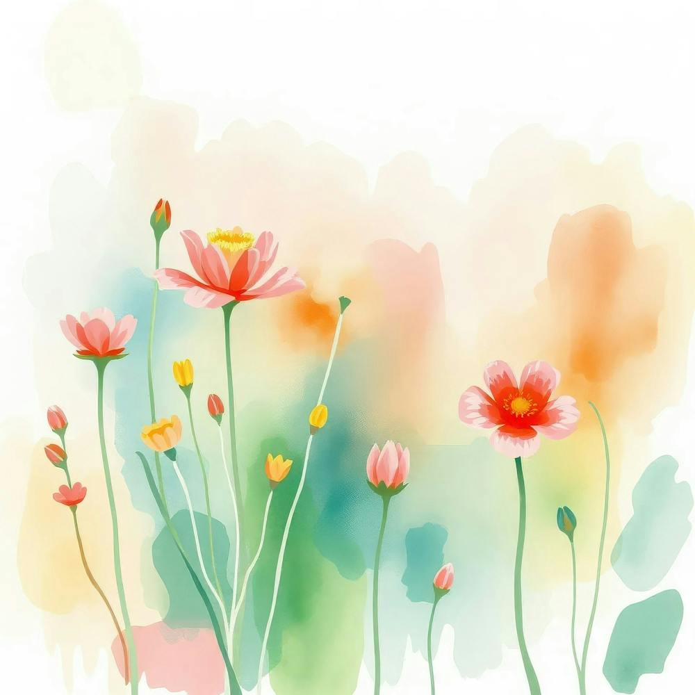 Watercolor Flowers Background