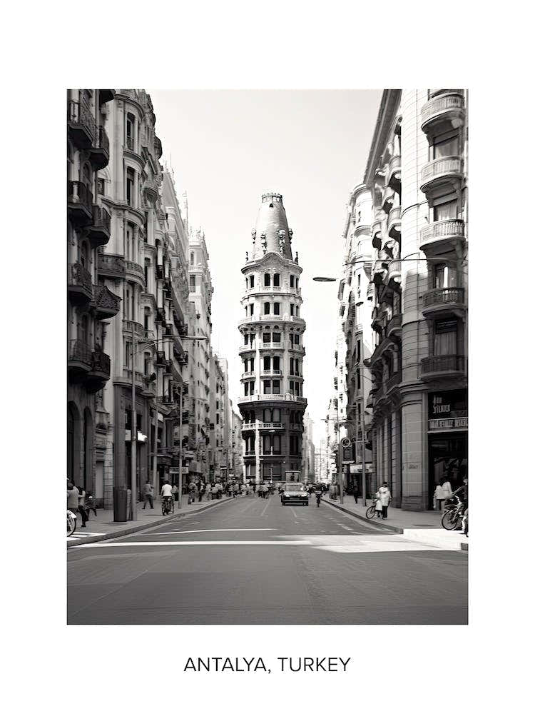 Poster Of Barcelona, Spain, Photography In Black And White 4