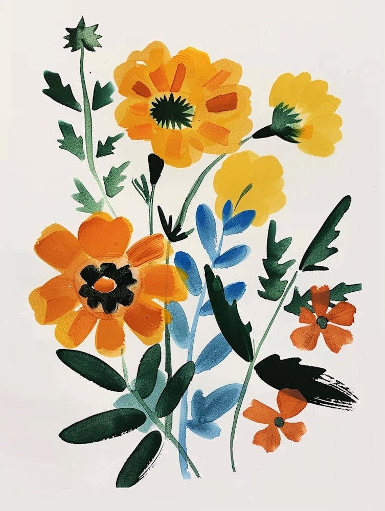 Painted Florals Marigold 3