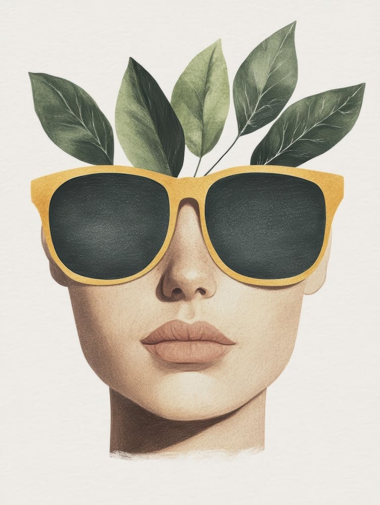 Woman With Leaves On Her Head