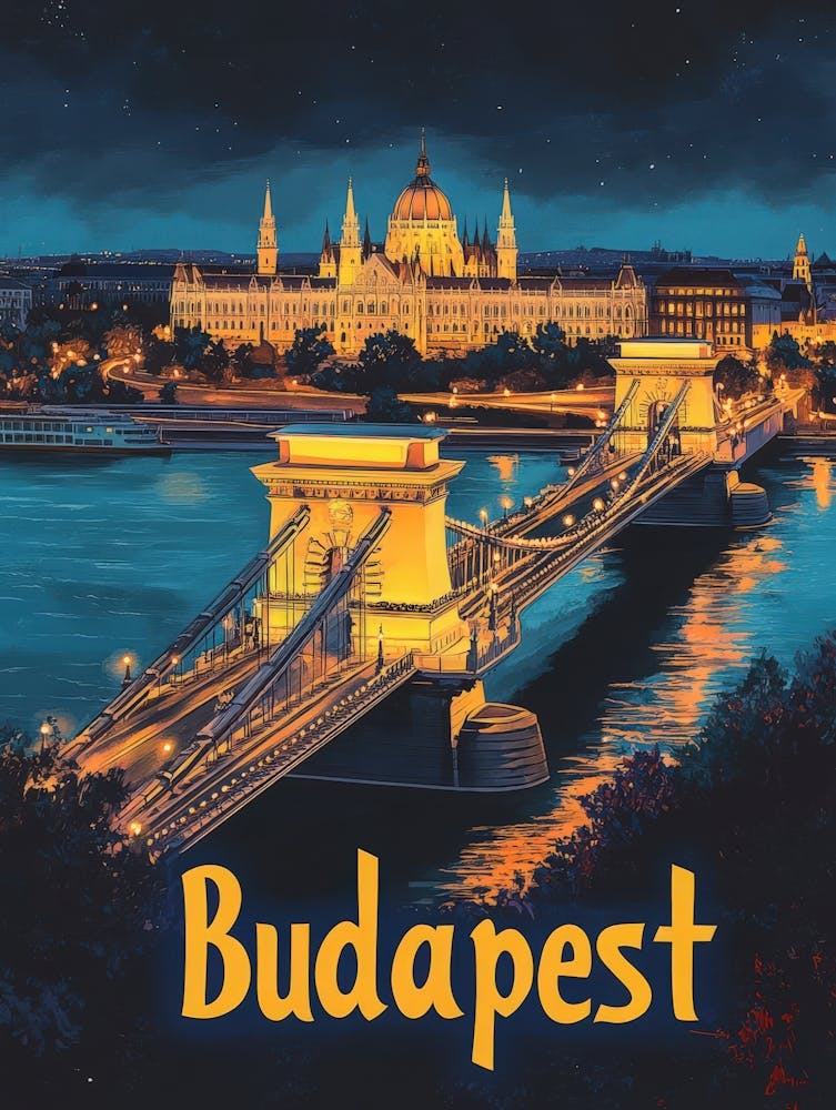 Aihrgdesign A Vintage Travel Poster Of Budapest 4