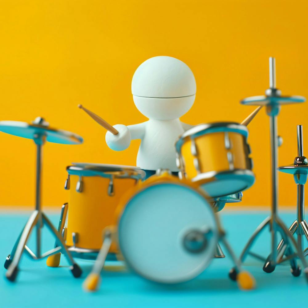 Drummer Plays The Drums